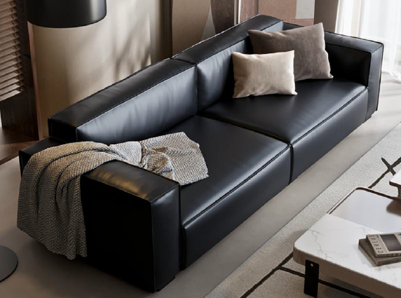 Semi-leather sofa